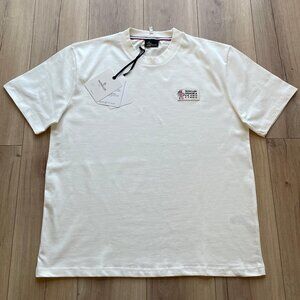 MONCLER MEN'S XXL EMBROIDERED T-SHIRT COTTON WHITE